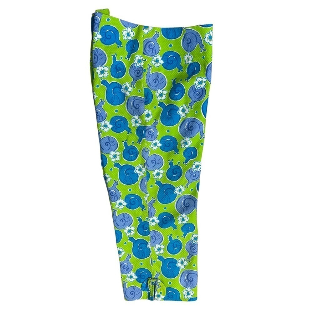 Lilly Pulitzer VINTAGE Snail Print Capri Pants Blue/Green Size 4